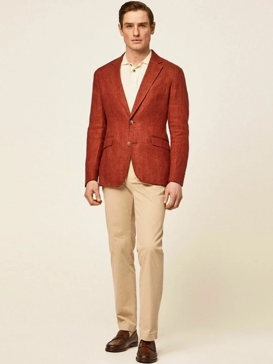 Foto van product Blazerjasje Hackett London burned-orange denim