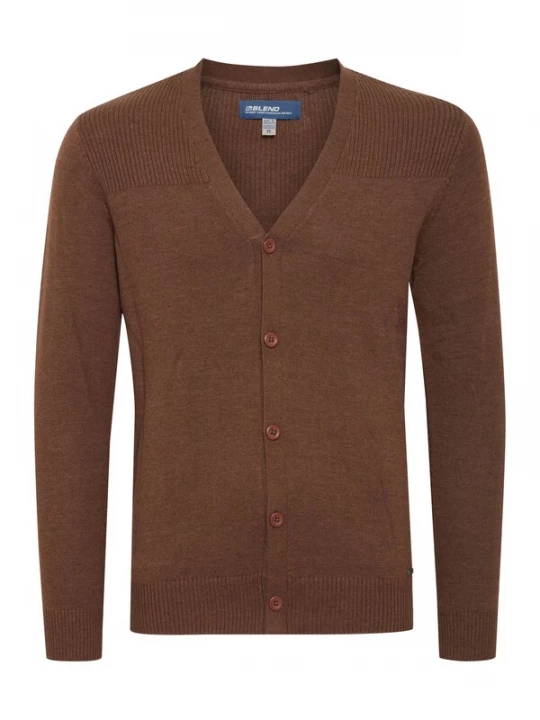 Foto van product BLEND Gebreid vest ' CADEN ' donkerbruin