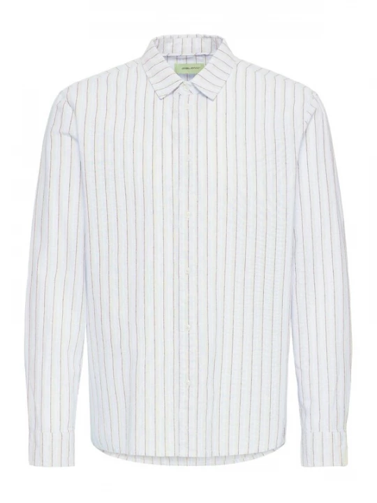 Foto van product BLEND Overhemd ' BHAban Linen Mix Striped ' lichtblauw