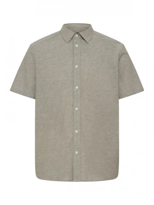 Foto van product BLEND Overhemd ' BHAban Slub Linen Mix ' olijfgroen