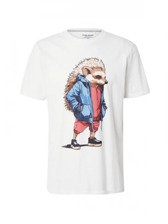 Foto van product BLEND Shirt azuur / bruin / watermeloen rood / wit
