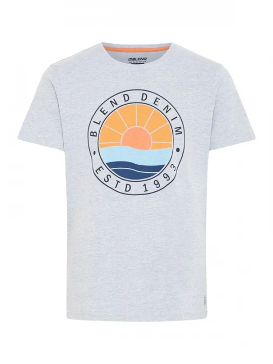Foto van product BLEND Shirt 'Bammer' marine / lichtblauw / grijs gemêleerd / oranje