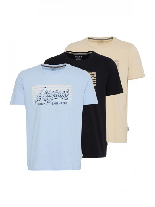 Foto van product BLEND Shirt beige / lichtblauw / zwart / wit