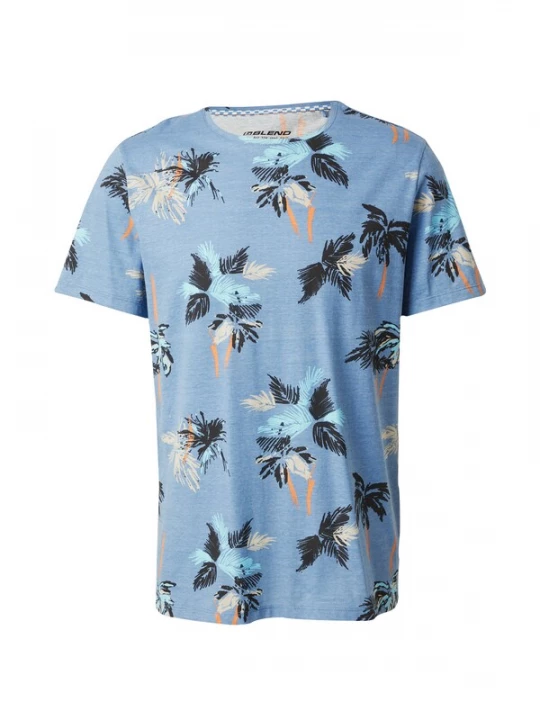 Foto van product BLEND Shirt beige / smoky blue / oranje / zwart