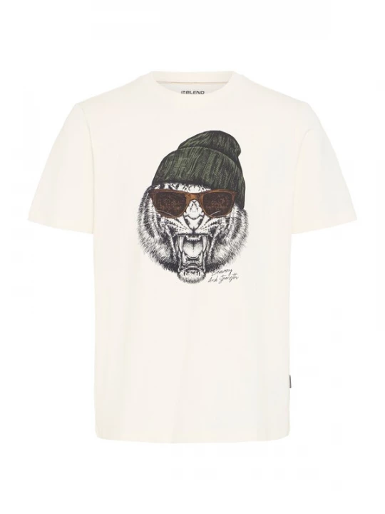 Foto van product BLEND Shirt 'BHIVIK' donkergroen / zwart / wit