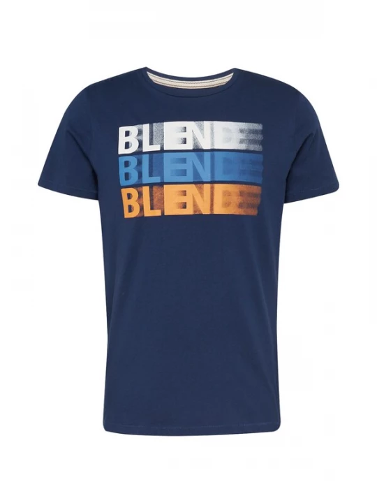 Foto van product BLEND Shirt blauw / donkerblauw / oranje / wit
