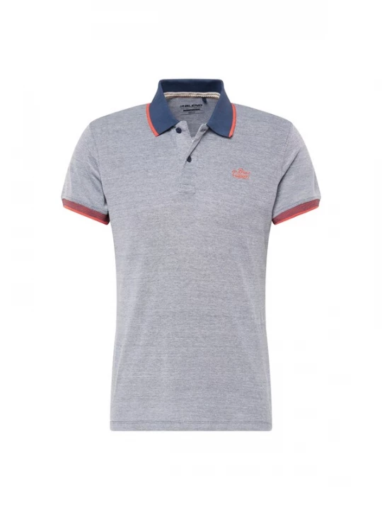 Foto van product BLEND Shirt blauw gemêleerd / oranje / wit