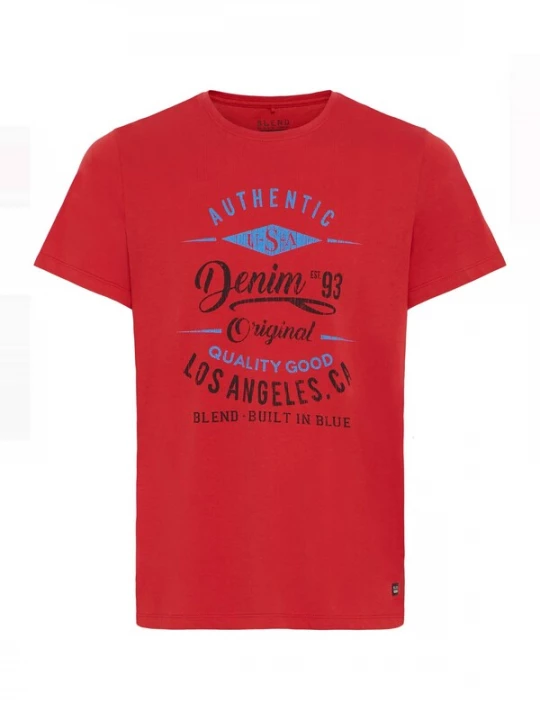 Foto van product BLEND Shirt blauw gemêleerd / rood