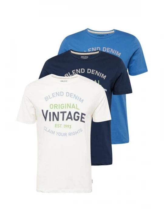 Foto van product BLEND Shirt blauw / navy / lichtgroen / wit