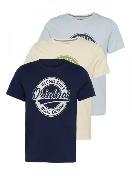 Foto van product BLEND Shirt crème / navy / lichtblauw / lichtgroen