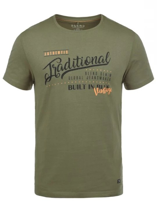 Foto van product BLEND Shirt groen / oranje / zwart