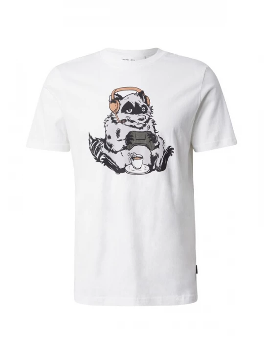 Foto van product BLEND Shirt 'JAVOR' grijs / oranje / zwart / wit