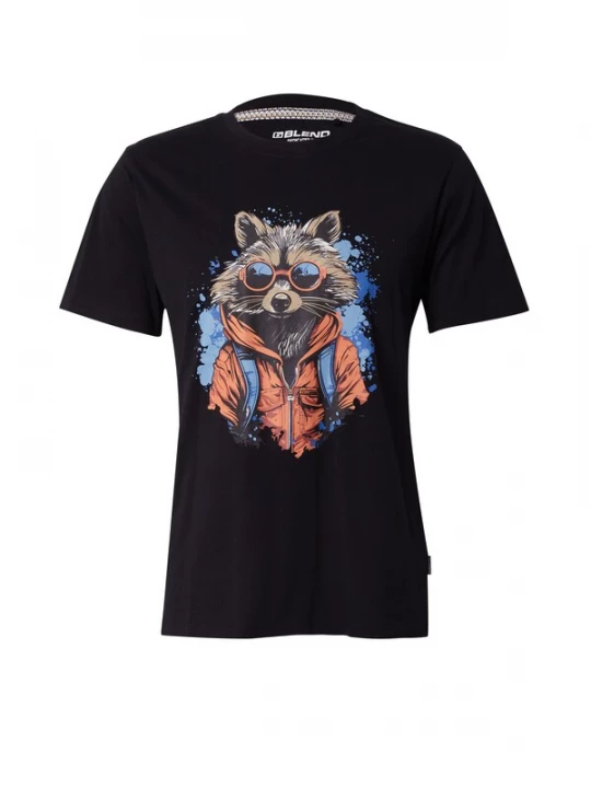 Foto van product BLEND Shirt lichtblauw / taupe / donkeroranje / zwart