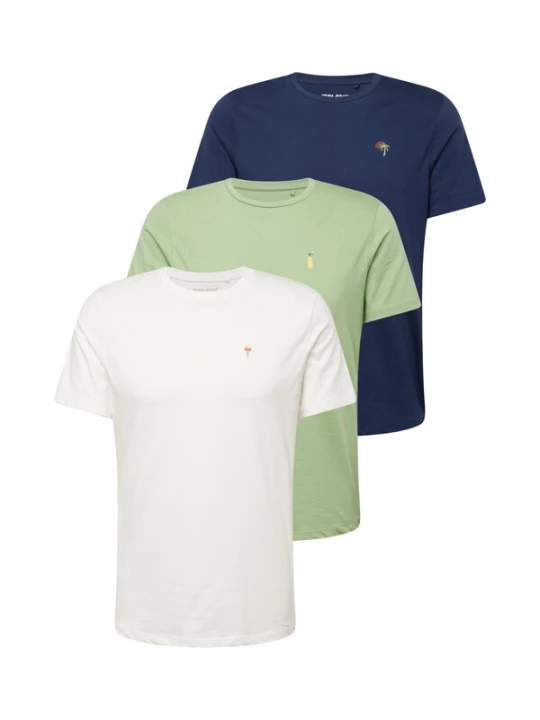 Foto van product BLEND Shirt marine / lichtgroen / wit