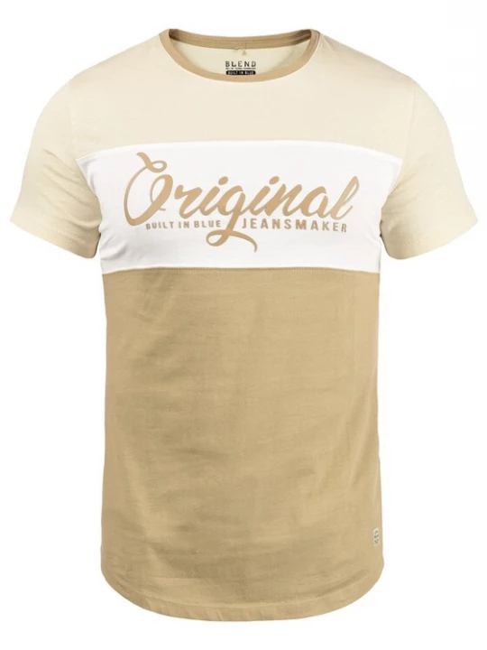 Foto van product BLEND Shirt 'NERO' beige gemêleerd / wit