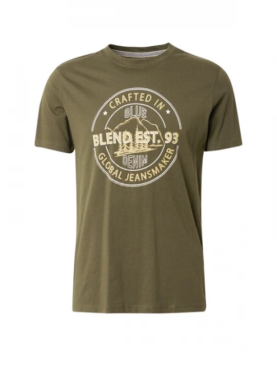 Foto van product BLEND Shirt olijfgroen / pastelgroen / wit