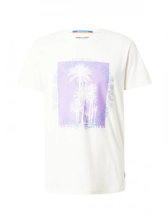 Foto van product BLEND Shirt pastelblauw / lichtlila / wit