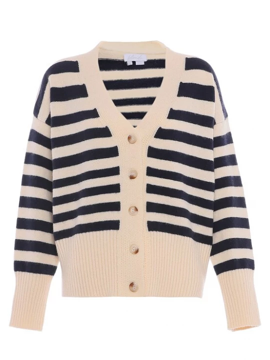 Foto van product BLONDA Gebreid vest beige / marine
