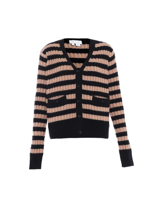 Foto van product BLONDA Gebreid vest brokaat / zwart