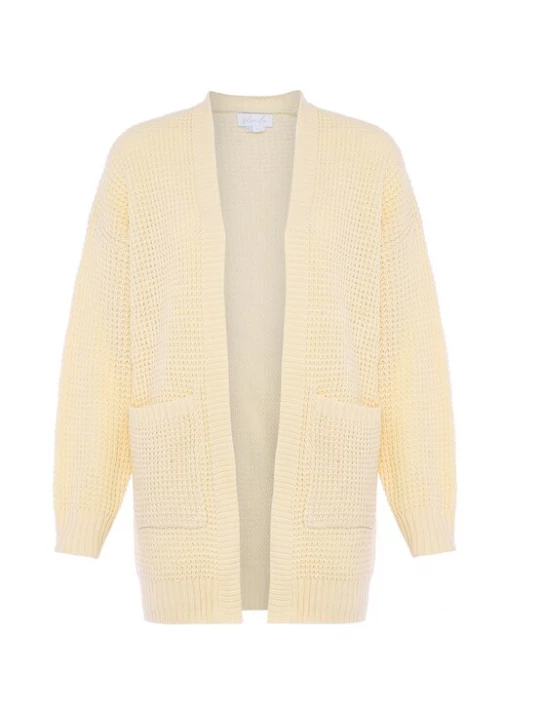 Foto van product BLONDA Gebreid vest pasteelgeel