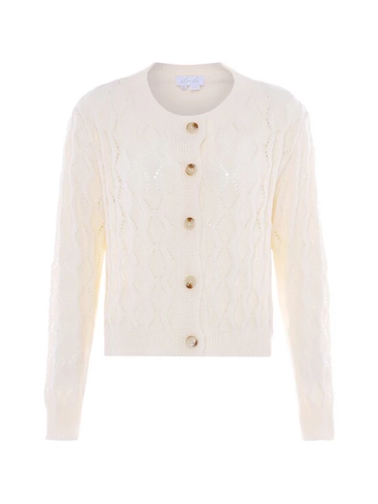 Foto van product BLONDA Gebreid vest wolwit
