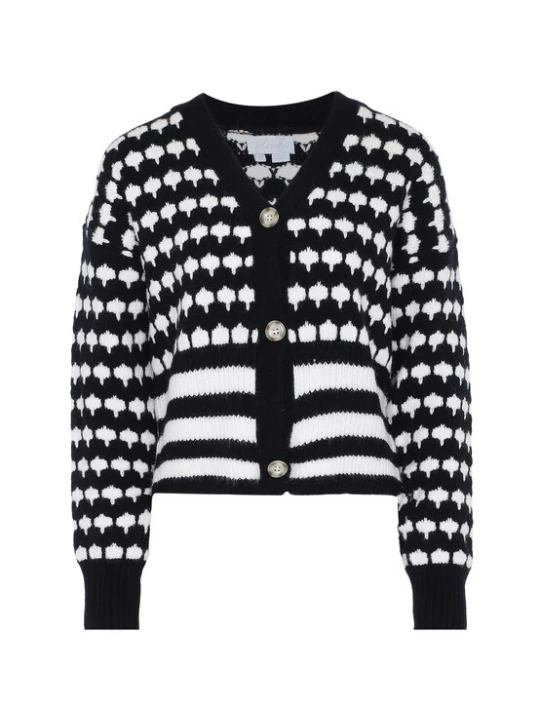 Foto van product BLONDA Gebreid vest zwart / offwhite