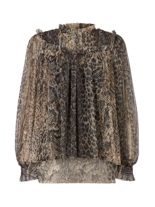 Foto van product Blouse AllSaints geel gemêleerd