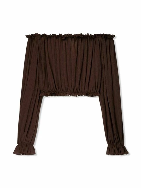 Foto van product Blouse Bershka donkerbruin
