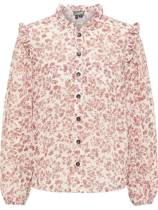 Foto van product Blouse Dreimaster gemêleerd bruin