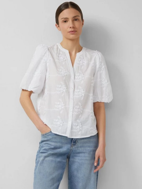 Foto van product Blouse met 3D-borduursel en ballonmouwen s.Oliver wit