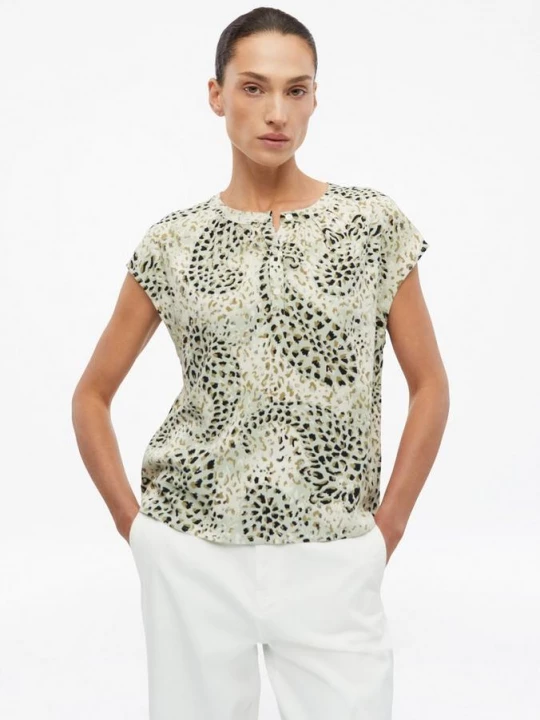 Foto van product Blouse met all-over print en aflopende schouders s.Oliver