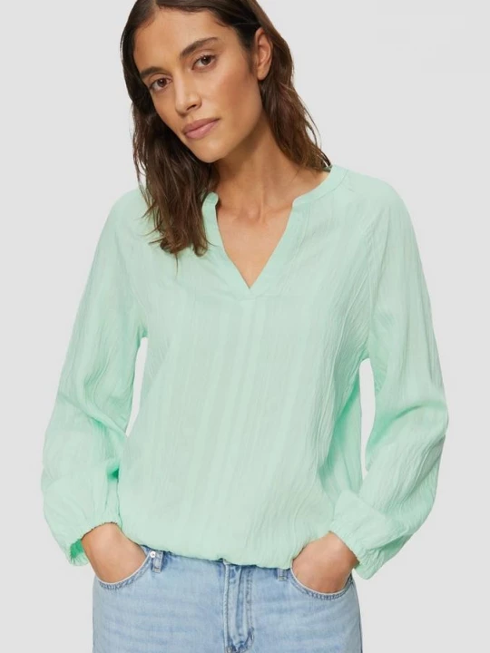 Foto van product Blouse met gestructureerde strepen s.Oliver groen