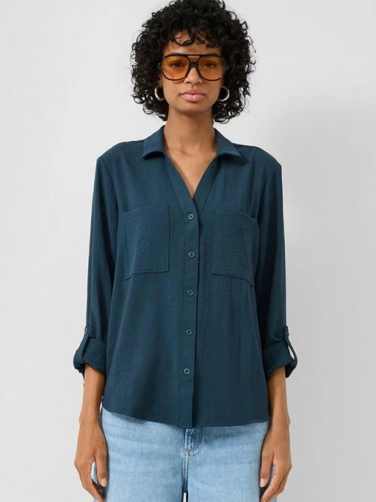 Foto van product Blouse met omslag QS blauw