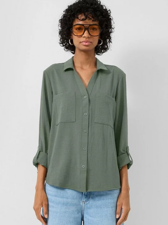 Foto van product Blouse met omslag QS olijfgroen