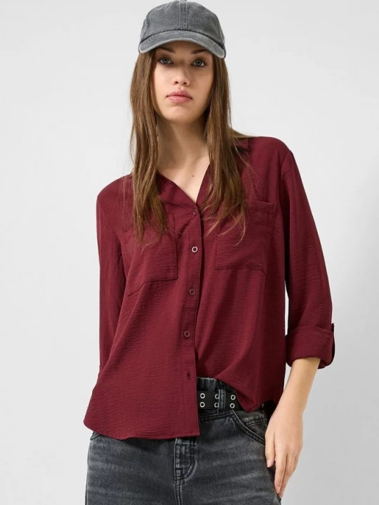 Foto van product Blouse met omslag QS rood
