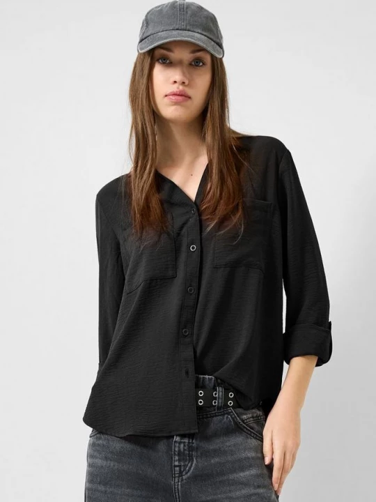Foto van product Blouse met omslag QS zwart