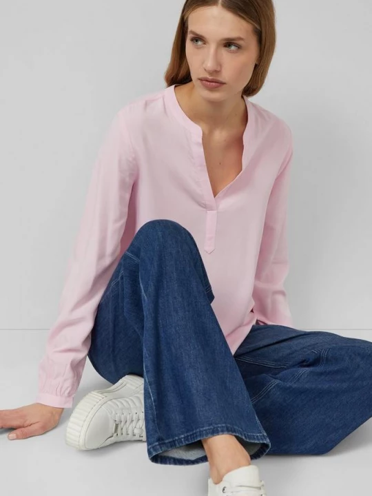 Foto van product Blouse met plooitjes en V-hals s.Oliver roze