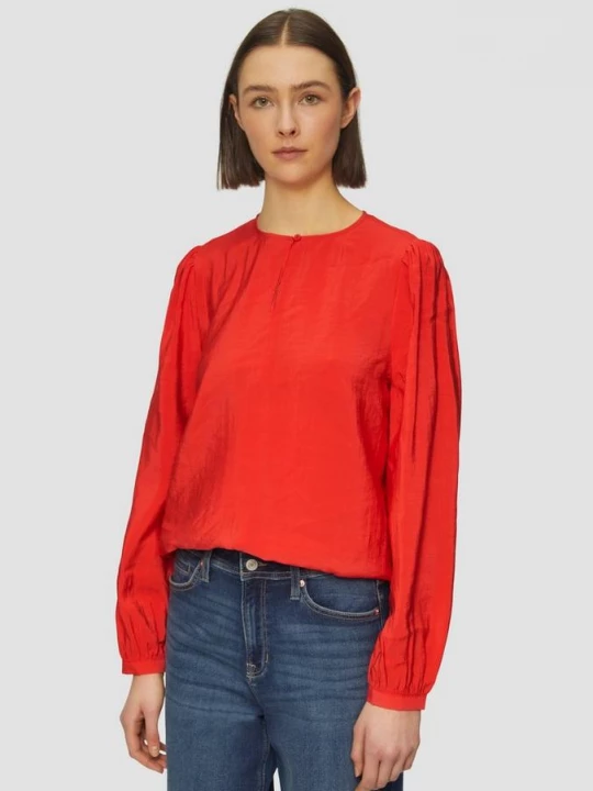Foto van product Blouse met pofmouwen in een O-vorm s.Oliver rood