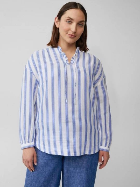 Foto van product Blouse met ruches en glittergaren s.Oliver blauw