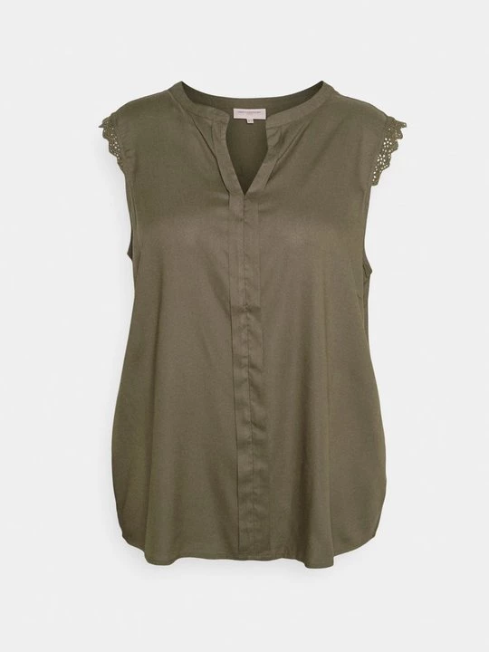 Foto van product Blouse ONLY Carmakoma olijfgroen gemêleerd