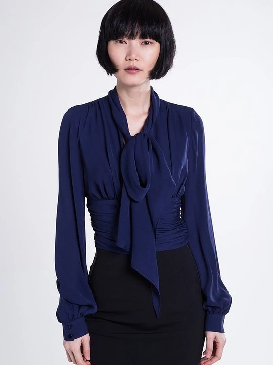 Foto van product Blouse Plein Sud zijde - blauw