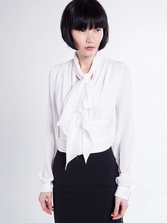 Foto van product Blouse Plein Sud zijde - wit