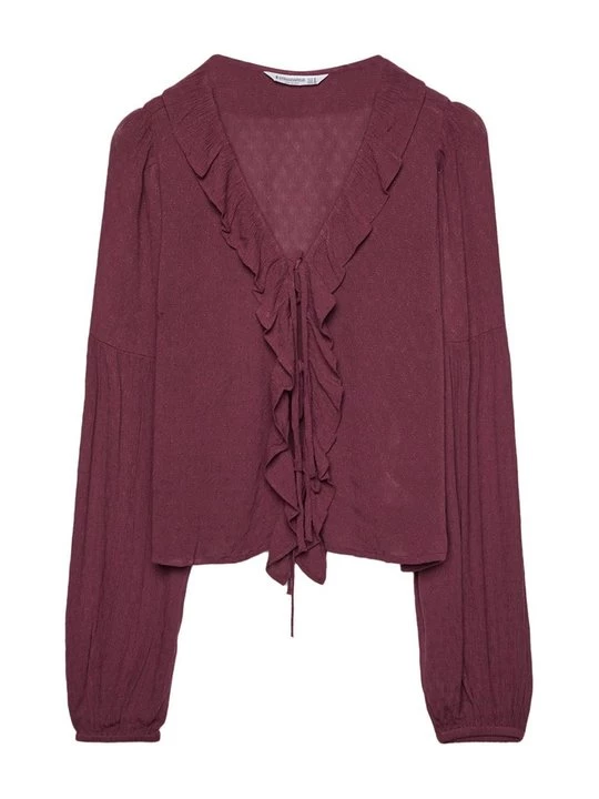 Foto van product Blouse Stradivarius donkerrood