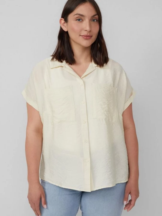 Foto van product Blouse van een gestructureerde viscosemix met opgestikte zak s.Oliver beżowy