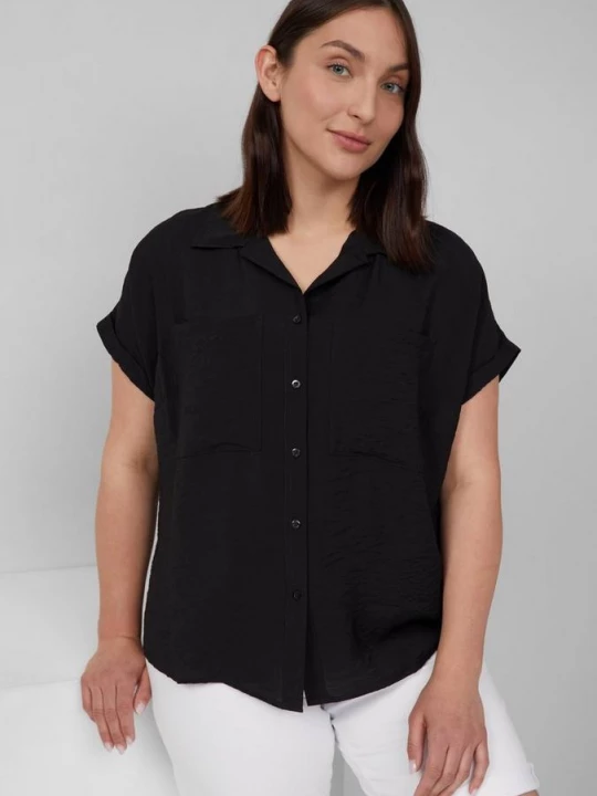 Foto van product Blouse van een gestructureerde viscosemix met opgestikte zak s.Oliver zwart