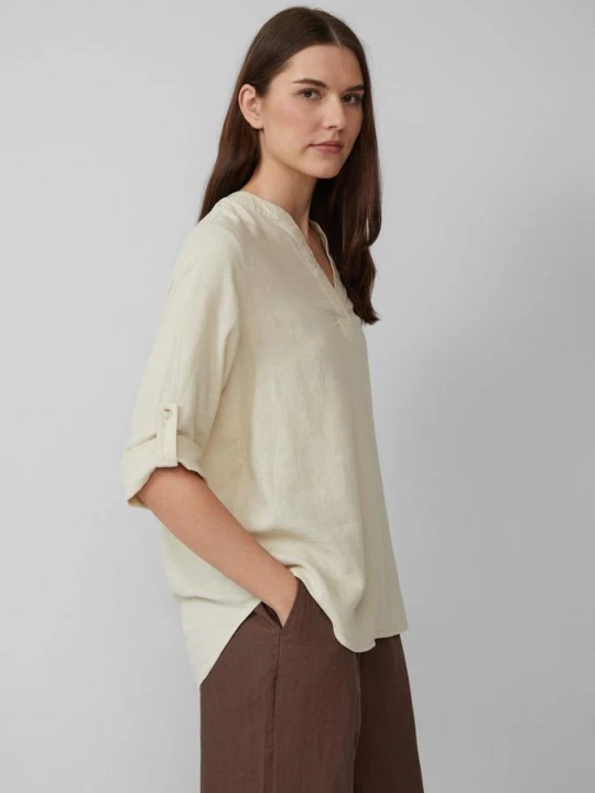 Foto van product Blouse van een linnenmix met 3 / 4-mouwen s.Oliver crème