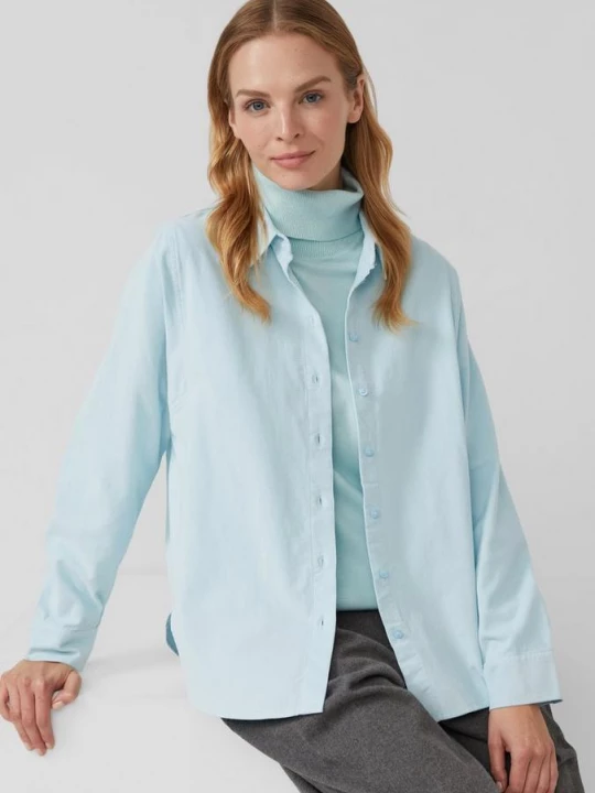 Foto van product Blouse van fijn ribfluweel met overhemdkraag s.Oliver