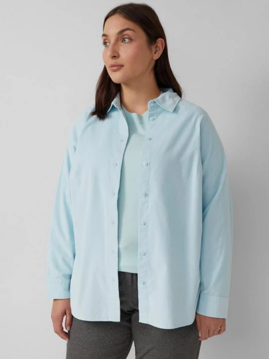 Foto van product Blouse van fijn ribfluweel met overhemdkraag s.Oliver
