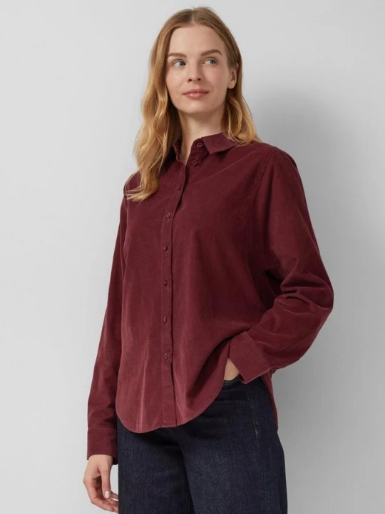 Foto van product Blouse van fijn ribfluweel met overhemdkraag s.Oliver rood