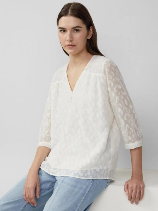 Foto van product Blouse van gestructureerd chiffon met een relaxed fit s.Oliver crème